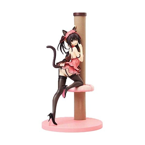 JJRPPFF Tokisaki Kurumi Figure de Haute qualité, Fille de Chat Rose, Travail en PVC de 24 cm / 9,4 Pouces, Cheveux Longs de P