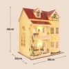 DIY Maison de Poupées Classique Luxe en Bois Puzzle 3D avec Lumière et Musique
