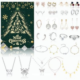 Bijoux Calendrier de lAvent 2022 Femmes Filles Calendrier de Bijoux Noël Calendrier 24 Bijoux Mode comme Collier Anneaux Bou