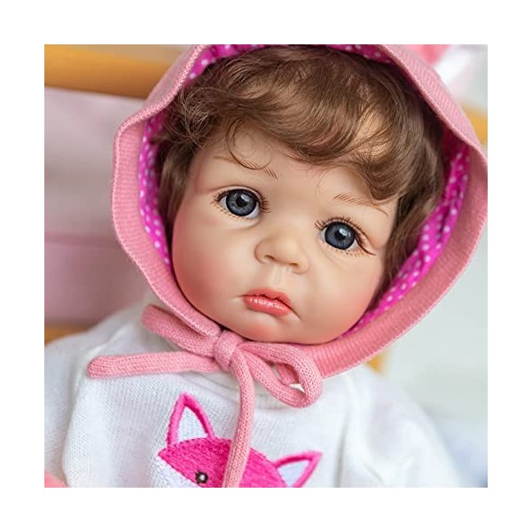 55 Cm Reborn Baby Dolls Real Looking Girls 22 Pouces Adorable Reborn Doll Nouveau-Né Taille Filles À La Main Réaliste Poupées