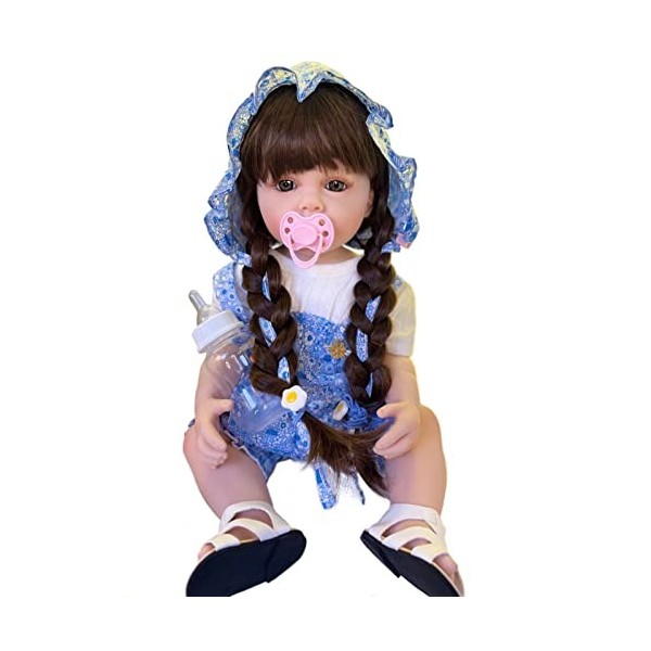 YIHANGG 55CM Vinyle de Silicone Souple pour Tout Le Corps Reborn Bébé Poupée 22 Pouces Réaliste Poupée Tout-Petit Fille Princ