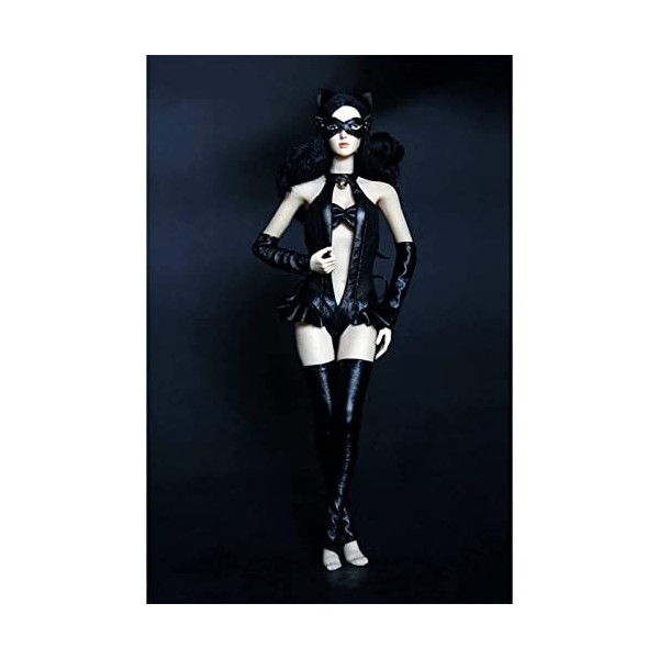 MDybf Vêtements De Poupée Féminine à Léchelle 1/6, Costume Catwoman, Applicable Aux Vêtements pour Poupées Féminines De 12 P