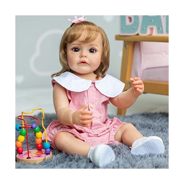 HLILY PoupéE Reborn, Nouveau-Né Reborn Baby Dolls Réaliste, Simulation Nouveau-Né Jouet pour Les Filles Et Les Garçons De 3 A