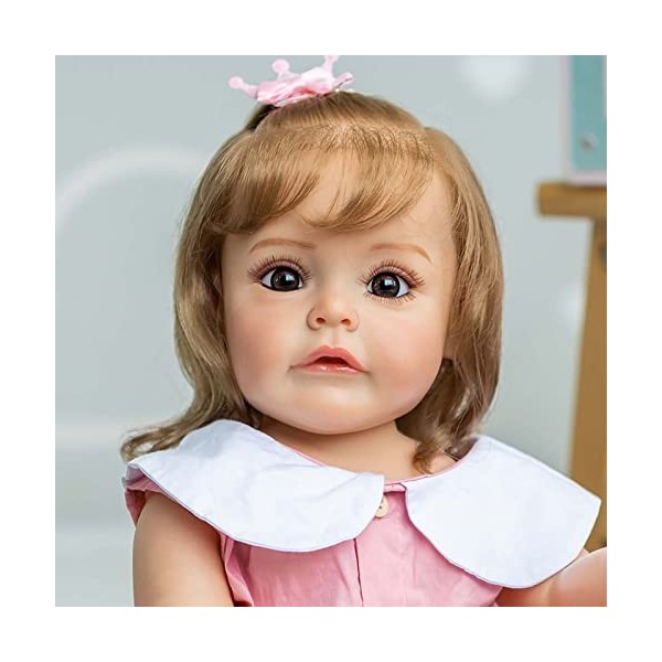 HLILY PoupéE Reborn, Nouveau-Né Reborn Baby Dolls Réaliste, Simulation Nouveau-Né Jouet pour Les Filles Et Les Garçons De 3 A