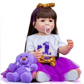 HOMONEY Poupée Reborn 22 Pouces Soft Soft Soft Touch Soft Touch Détails Peinture Détails Plusieurs Couches 3D Peinture Poupée