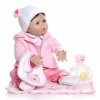 HAMIMI 55 Cm 22 Pouces Reborn Doll Silicone Souple Corps Rebirth Poupée Réaliste À La Main Réaliste pour 3-10 Cadeaux pour En