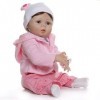 HAMIMI 55 Cm 22 Pouces Reborn Doll Silicone Souple Corps Rebirth Poupée Réaliste À La Main Réaliste pour 3-10 Cadeaux pour En