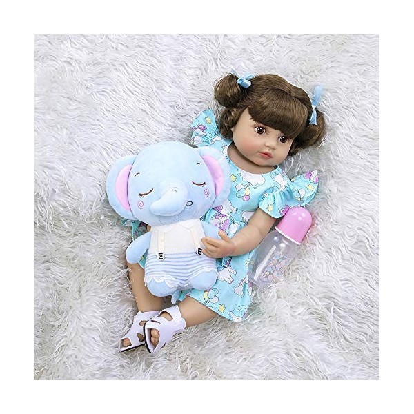 Reborn Baby Dolls Silicone Full Body 22 Pouces Réaliste Bébé Nouveau-Né Poupées 55cm Réaliste Bébé Fille avec Sucette Reborn 