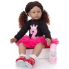 YIHANGG 60cm Plus Vrai Que Nature Poupée Enfant Cheveux Bouclés Princesse Poupée Reborn Bebe Fille Enfants Cosplay Playmate A