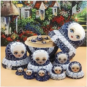 BPILOT Poupées Russes Fait à la Main Matryoshka Poupées Russes en Bois Faites à la Main 10pcs Matryoshka Home Room Decor Stac