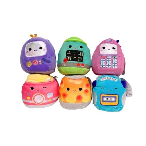 Squishmallows Gamer Squad Lot de 6 mini poupées en peluche avec téléphone et appareil photo 12,7 cm