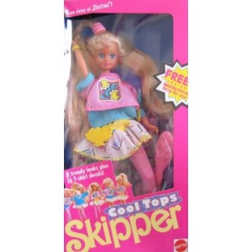 Barbie Cool Tops SKIPPER Doll w Iron On Decal For YOU 1989 
