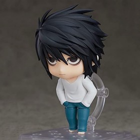 Poupée modèle L·Lawliet version Q, posture assise, le personnage principal de la bande dessinée "Death Note", vêtu de manches