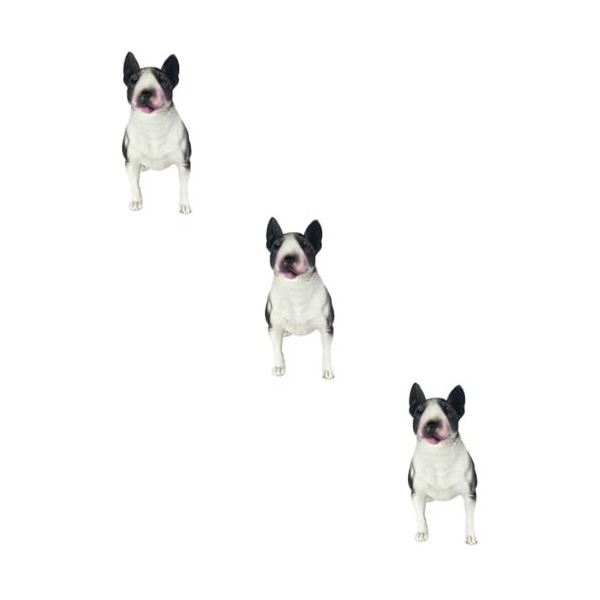 ibasenice 3 Pièces Simulation Bull Terrier Chien Ornement Petit Chien Artisanat Ornement pour Enfants Bull Terrier Cadeaux Bu