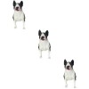 ibasenice 3 Pièces Simulation Bull Terrier Chien Ornement Petit Chien Artisanat Ornement pour Enfants Bull Terrier Cadeaux Bu