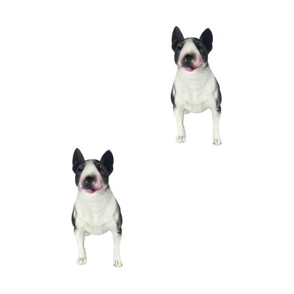 ibasenice 3 Pièces Simulation Bull Terrier Chien Ornement Petit Chien Artisanat Ornement pour Enfants Bull Terrier Cadeaux Bu