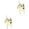 ibasenice 3 Pièces Simulation Bull Terrier Chien Ornement Petit Chien Artisanat Ornement pour Enfants Bull Terrier Cadeaux Bu