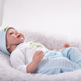 YANRU Bebe Reborn Garcon Realiste - 22 Pouces 55 Cm BéBé Rebirth Silicone GarçOn - Vinyl Silicone BéBé Rebirth Boy Silicone C