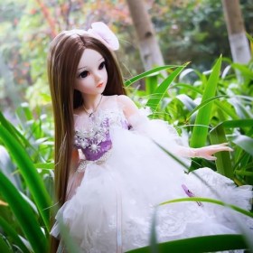 EVA BJD Poupée mécanique articulée 1/3 BJD avec maquillage + accessoires complets Natalie 61 cm