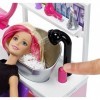 Barbie Coffret poupée et son salon de coiffure, peigne à paillettes et accessoires inclus, jouet pour enfant, DTK05