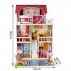 Kruzzel Maison de poupée avec accessoires en bois Villa pour fille - Jouet 11252 - Motif : piscine
