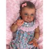 Poupée Reborn Réaliste 60 Cm 24 Pouces en Vinyle De Silicone Souple Fille À La Peau Foncée, Poupées Afro-Américaines Reborn R