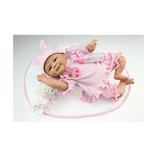 Poupée Bébé Reborn en Silicone Souple, 18 Pouces, 45Cm, Magnétique, Joli Jouet Réaliste, Mignon Garçon Et Fille, Sourire Roug