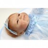 Poupée Bébé Reborn en Silicone Souple, 18 Pouces, 45Cm, Magnétique, Joli Jouet Réaliste, Mignon Garçon Et Fille, Robe Bleue S