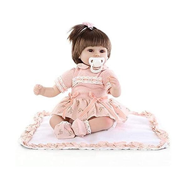 Poupée Bébé Reborn en Silicone Souple Et Vinyle, 18 Pouces, 45Cm, Bouche Magnétique, Jouet Réaliste pour Garçon Et Fille, Rob