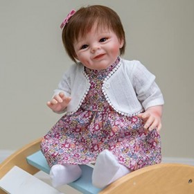 HAMIMI poupées Reborn Silicone Corps Complet 55 Cm 22 Pouces Fille Reborn Bebe realiste pour 3-10 Cadeaux pour Enfants