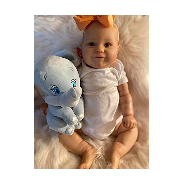 Reborn Baby Doll 20 Pouces 50 cm Nouveau-né bébé réaliste réel Doux au Toucher avec des Cheveux de Dessin à la Main poupée d