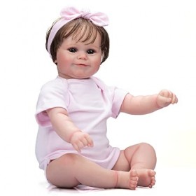Reborn Baby Doll Nouveau-né Fille bébé réaliste réel 20 Pouces 50 cm Doux au Toucher avec des Cheveux enracinés à la Main pou