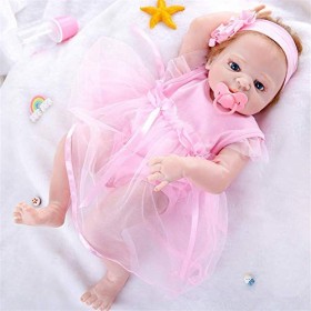 Poupées Bébé Reborn, Poupées Reborn Filles 55Cm Silicone Vinyle Doux Corps Jouets La Tête Peut Tourner À 360 Degrés Cheveux I