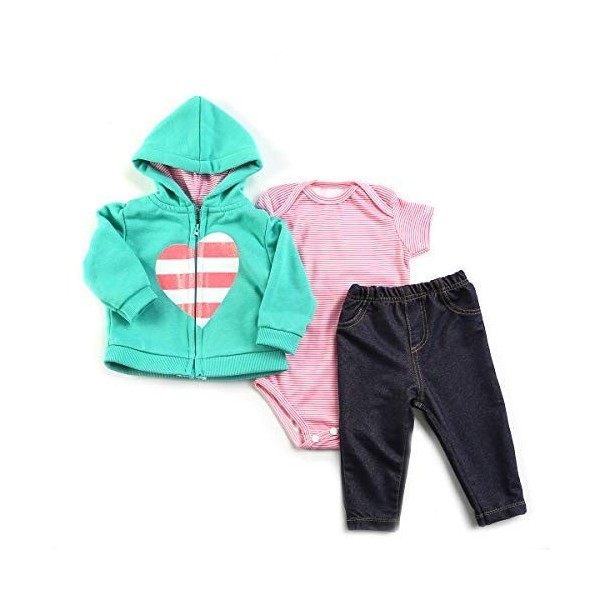 Ensemble De Vêtements De Poupée Bébé Reborn pour Poupées Filles De 57 À 61 Cm, Ensemble De Vêtements 3 Pièces Manteau, Panta