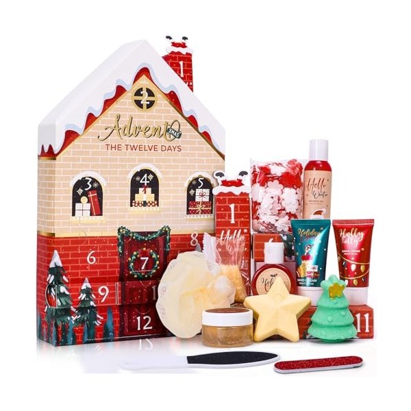 Tacobear Calendrier de LAvent 2023 Beauté Fille Femme 12 Jours Compte à Rebours de noël Cosmétiques- Crèmes Mains, Nettoyant