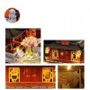 Modèle De Maison De Poupée De Ville Ancienne De Style Chinois Bricolage avec Kit De Maison De Poupée Miniature À Lumière LED 