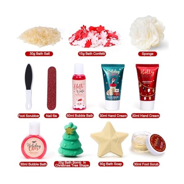 Tacobear Calendrier de LAvent 2023 Beauté Fille Femme 12 Jours Compte à Rebours de noël Cosmétiques- Crèmes Mains, Nettoyant