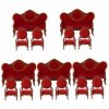 TOYANDONA 15 Pcs Cuisine Décoration Bricolage Accessoires Miniature Vivid Chaise Rouge Modèle De Simulation Coussin Poupée Me