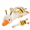 Oreiller câlin de canard - Jouet de poupée abeille drôle avec tête de canard - Oreiller décoratif de canard de coussin dorne