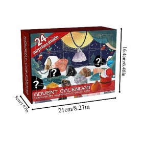 Calendrier de lAvent de Noël 2023, 24 jours - Compte à rebours de Noël avec pierres précieuses, roches, pierres, minéraux, c