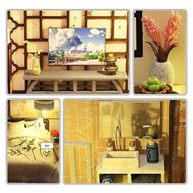 Bricolage Maison De Poupée Miniature Kit De Maison De Poupée Bricolage Maison De Poupée Meubles pour Poupées Style Chinois en