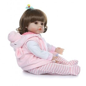 Poupées De Bébé Reborn, Poupée De Bébé Reborn, Bébé en Vinyle De Silicone Réaliste De 19 Pouces, Corps Doux Lesté, Ensemble C