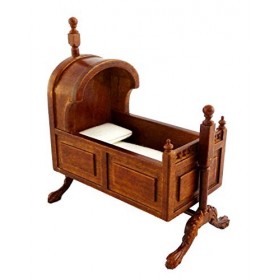 Melody Jane Poupées Noyer Tudor Capuche Bascule Berceau Berceau JBM Crèche Meubles