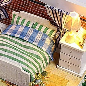 SEESEE.U Kit de Maison de poupée en Bois Bricolage, Appartement de Temps Bricolage Chalet en Bois Villa 3D Puzzle en Bois mod