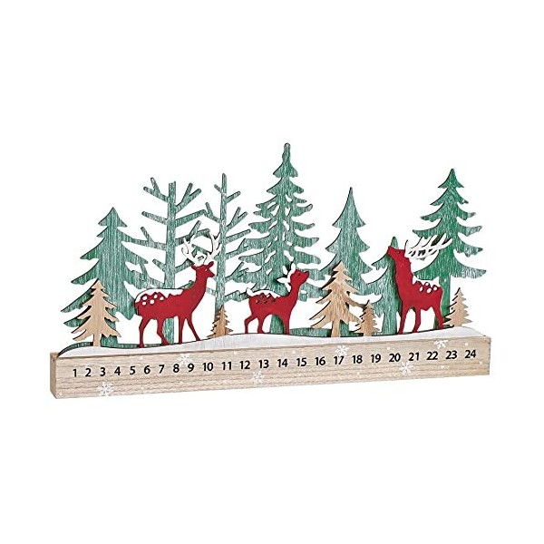 Paysage de Noël Calendrier de lavent Bois 40x22 - 2 Modèles
