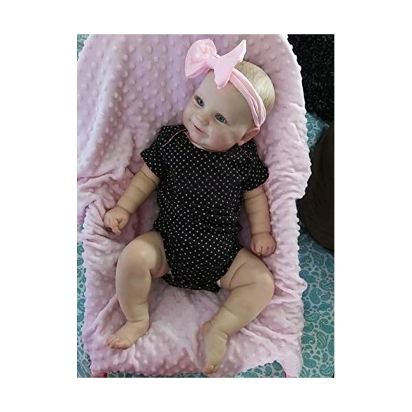 HAMIMI Reborn Baby Dolls Réaliste Fait Main Réaliste Corps en Silicone Souple 24 Pouces 60cm Corps en Tissu Doux comme Un Béb