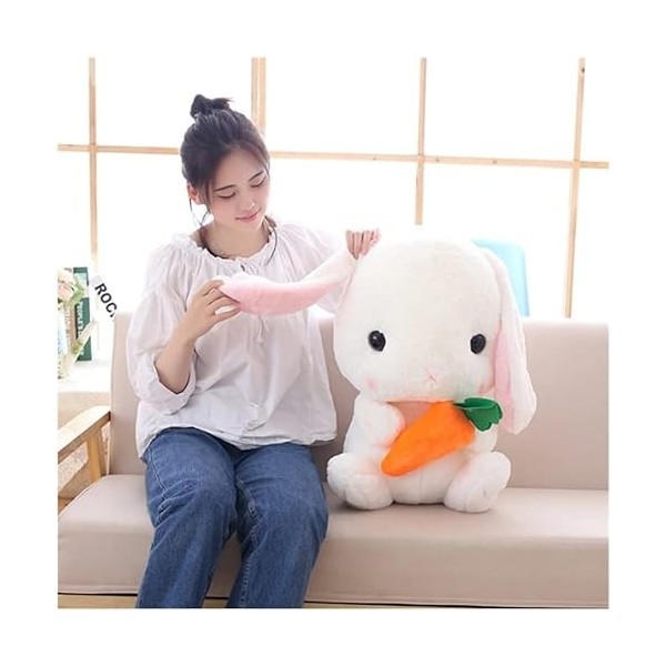 Peluches, Mignon Doux Lop Lapin en Peluche Jouet Rose en Peluche Lapin Poupée Graduation Anniversaire Noël Fille Cadeau Coul