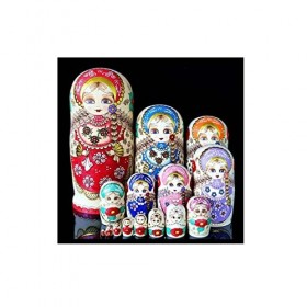 BPILOT Poupées Russes Ensemble de poupées gigognes Russes 15 pièces poupées gigognes Mignonnes en Bois Faites à la Main matri