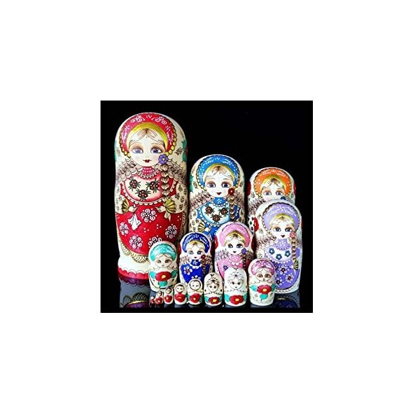 BPILOT Poupées Russes Ensemble de poupées gigognes Russes 15 pièces poupées gigognes Mignonnes en Bois Faites à la Main matri