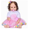 Poupées Réalistes pour Bébé Fille Reborn en Silicone Souple Et Vinyle Lesté, Ensemble Cadeau Lesté 22 Pouces, Poupée Mignonne